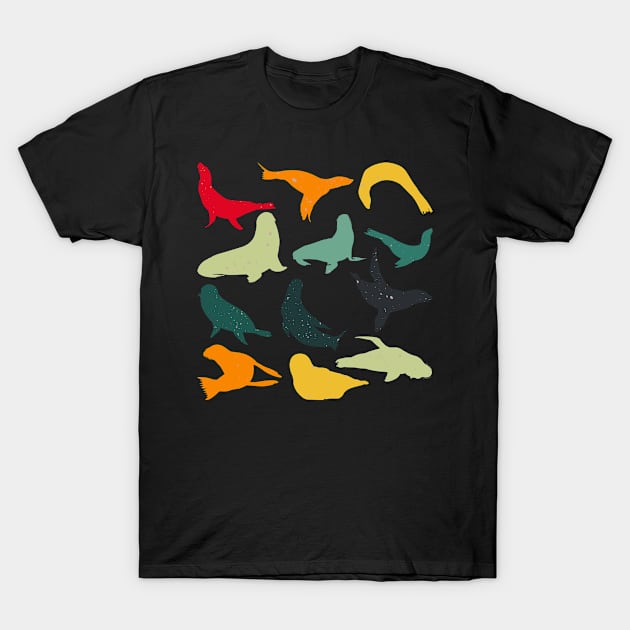 Retro Colorful Sea Lion T-Shirt by ShirtsShirtsndmoreShirts